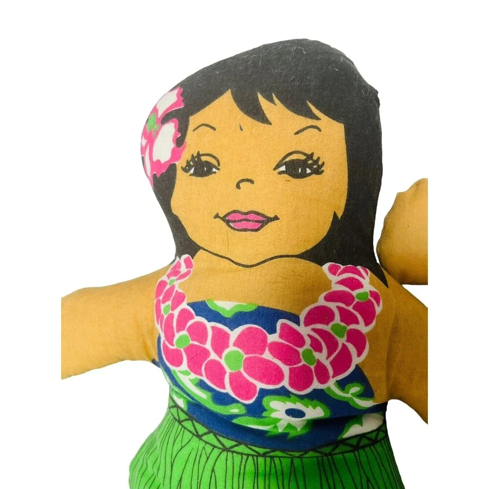Vintage Hawaiian Huggables Cloth Hula Girl Doll and Boy 16” - Picture 3 of 6